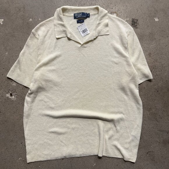 Polo Other - VINTAGE 90S POLO BY RALPH LAUREN MENS SHORT SLEEVE 100% LINEN SHIRT SIZE XL